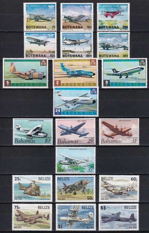 Aircraft/Airmail UMM(**) Commonwealth Selection 1  - Great Thematic