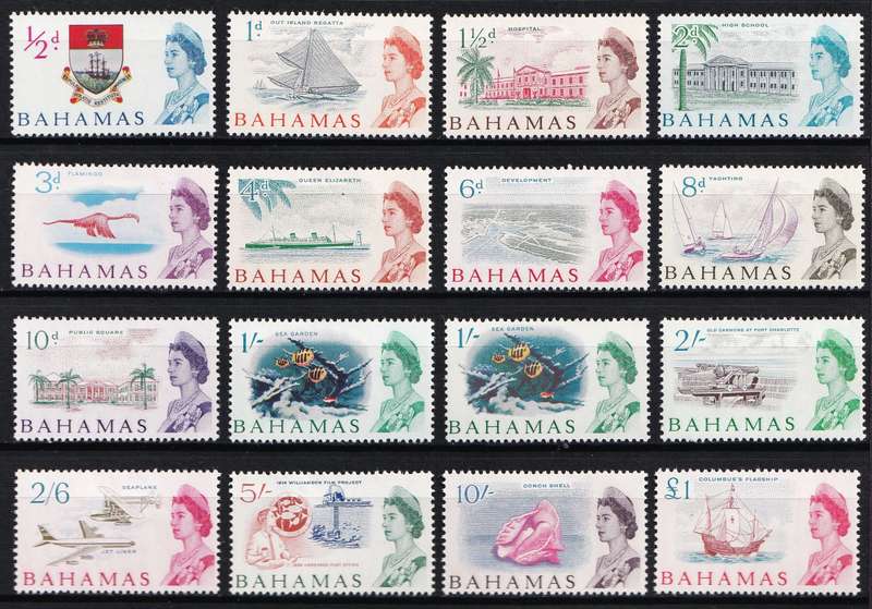 1965 Bahamas QEII MM(*) Definitive Set @ CV  R1,650+