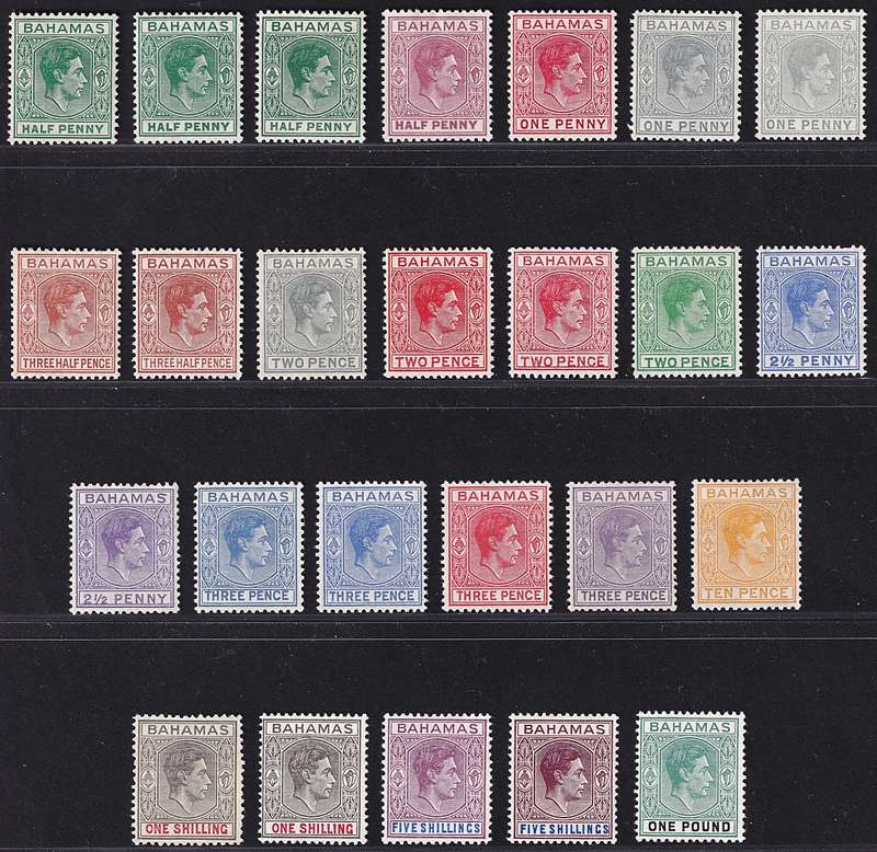 1938/52 Bahamas KGVI MM(*) Set & Most Varieties  @ CV  R9,950+