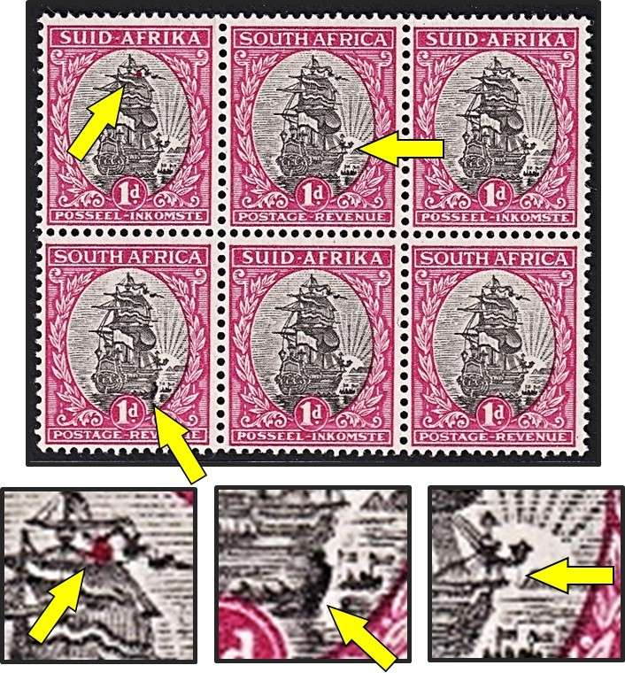 1934 Union 1d MM/UMM CC.56 Triple Varieties - St Elmo's Fire & Black Hull & Line in Sun