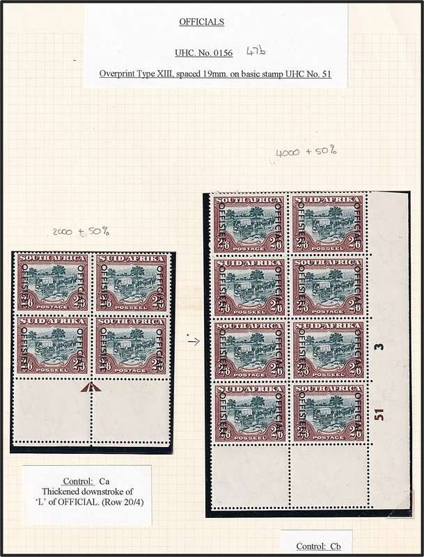 1950/4 Union 2/6 Officials (CC.47/47b) MM/UMM with Varieties Described @ CV  R12,450+
