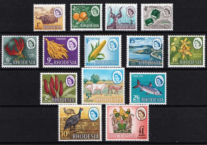 1966 Rhodesia Fresh UMM(**) Definitive set of 14