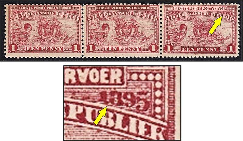 1895 ZAR 1d UMM(**) Variety - "1395" instead of "1895" - RARE
