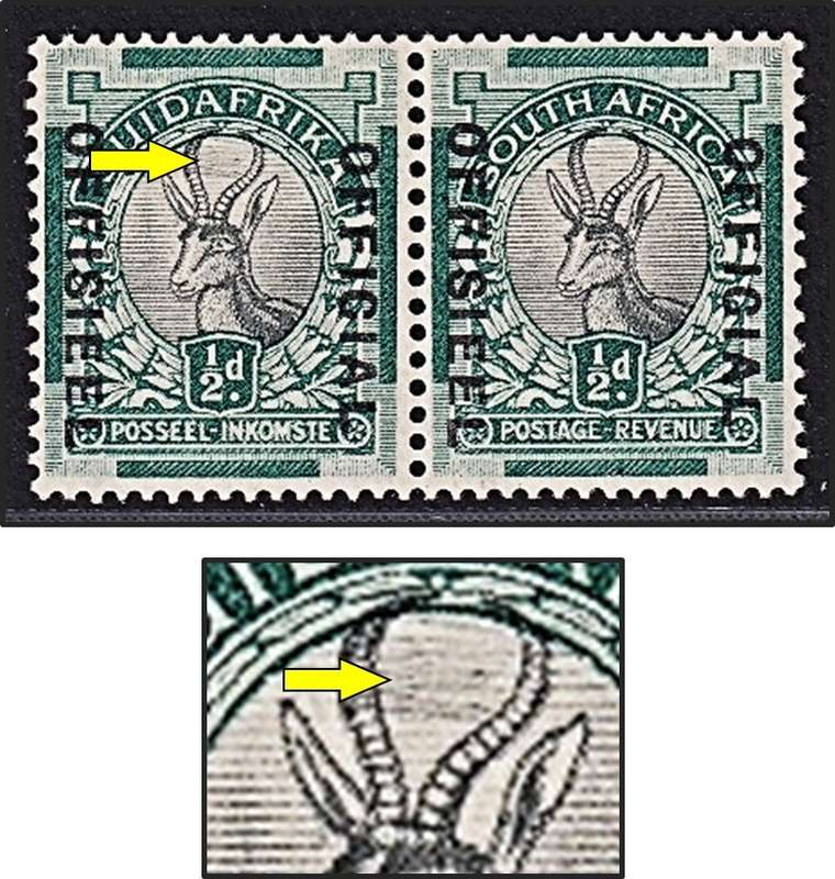1930/47 Union ½d MM(*) CC.11h Listed Flaw - Cobweb Variety