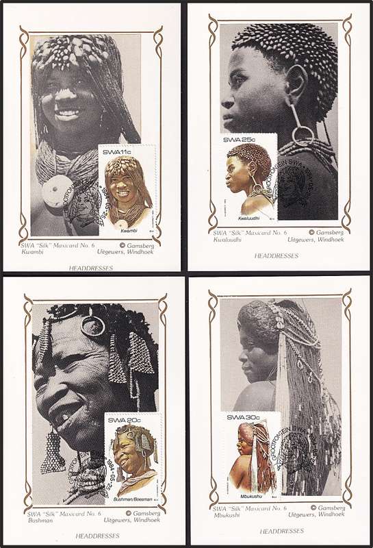 1984 SWA Headdresses SILK Maxicard No.6 Set (018 of 500) & WORKING PROOF SET
