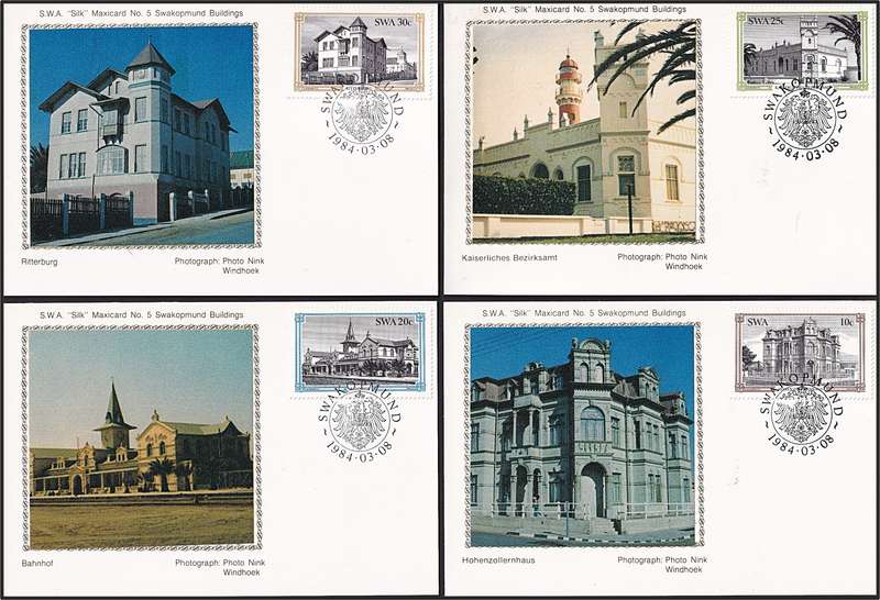 1984 SWA Swakopmund Buildings SILK Maxicard No.5 (001 of 500) - The First Set!!!
