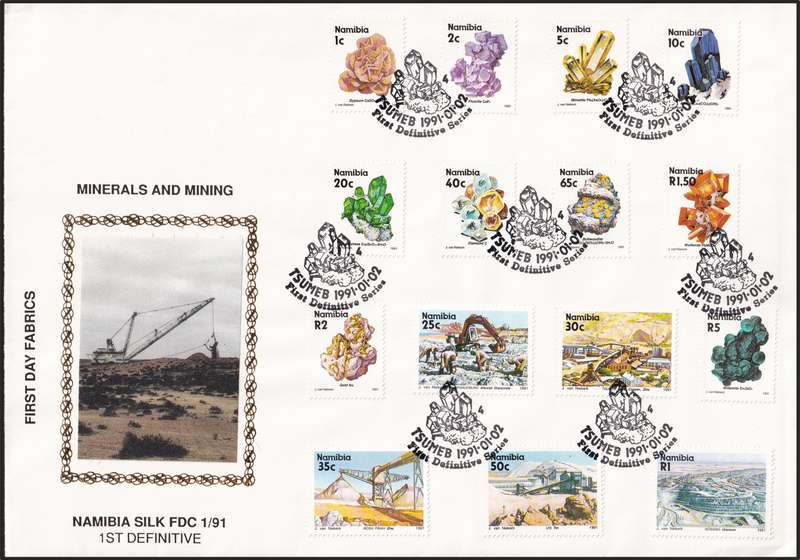 1991 Namibia 1st Definitive on SILK FDC 1/91