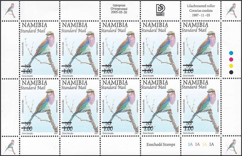 2005 Namibia Surcharged Standard Mail on N$1 Full UMM(**) Sheetlet, CC.492 @ R1,000+