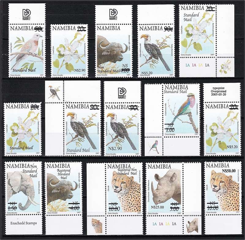 2005 Namibia Surcharged UMM(**) Set - Most Issues & Varieties  @ CV  R3,950
