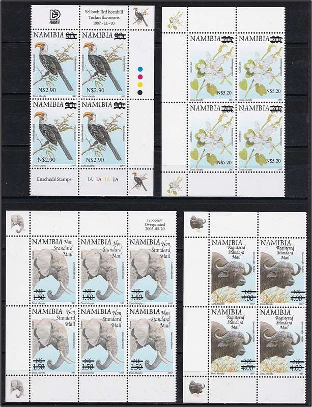 2005 Namibia Surcharged UMM(**) Controls/Blocks - CC.490/493/494/495 @ CV  R2,400+