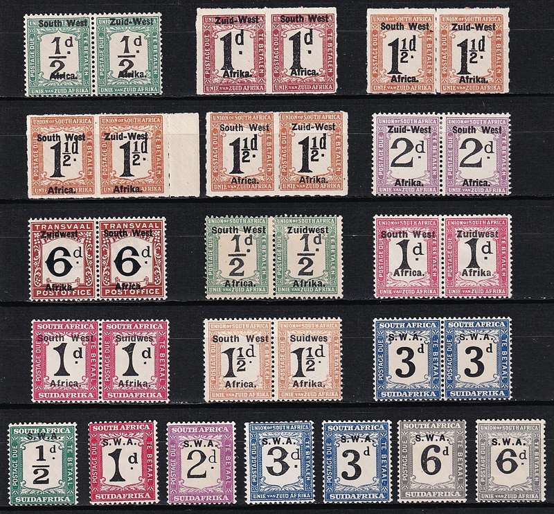 1923/9 SWA Postage Due UMM/MM Selection @ CV  R3,585