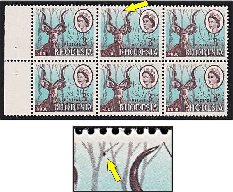 1964 Southern Rhodesia 3d QEII UMM(**) Booklet Pane Var - Berry in Tree