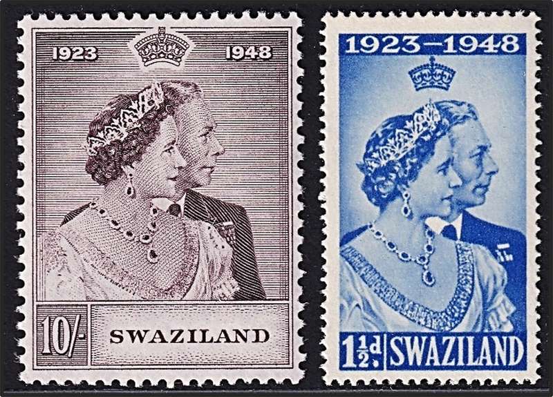 1948 Swaziland Silver Wedding UMM(**) Set  @ CV  R1,010