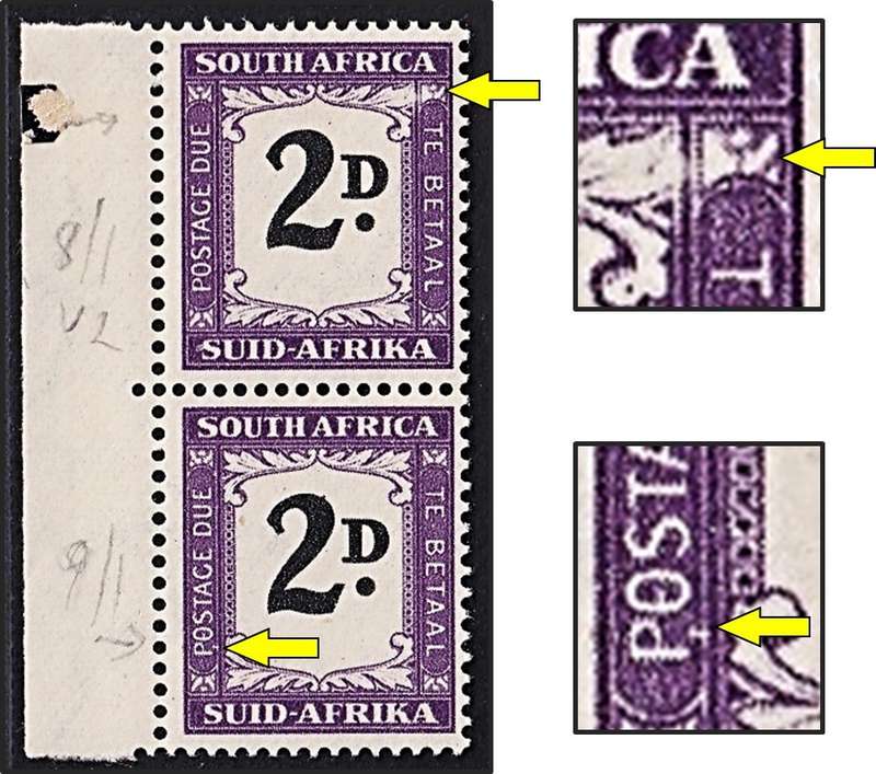 1952 Union 2d Postage Due UMM(**) - UHB V.2 - Smudged Priting & Dot after "P" Flaw