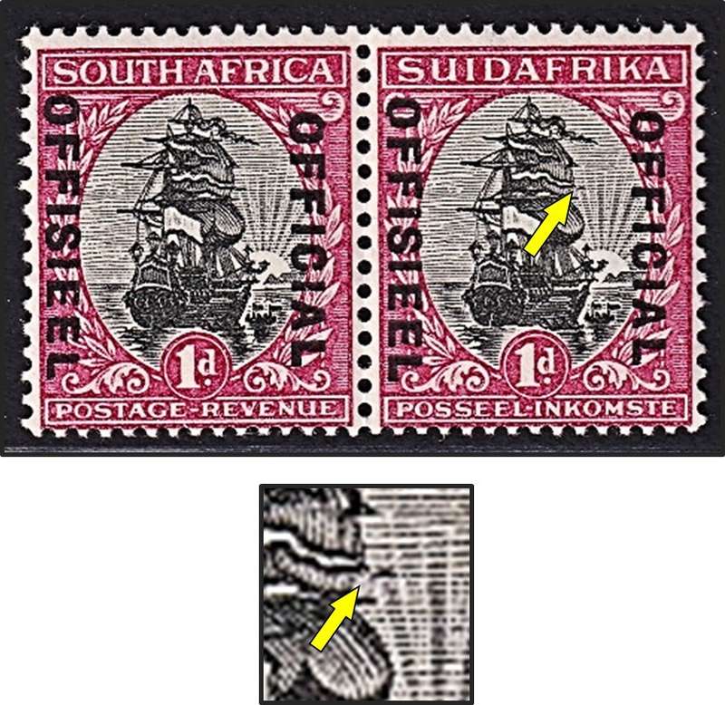 1930 Union 1d Official MM(**) CC.13b Roto Variety - Broken Banner & Fine Dr Blade