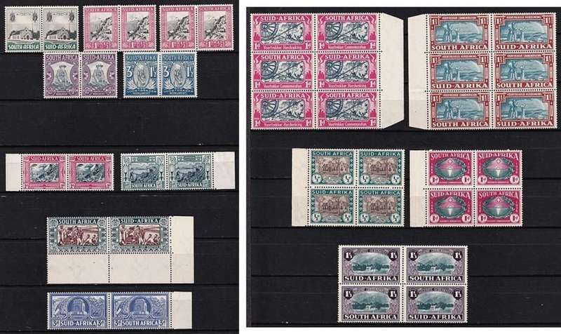 1933/39 Union Voortrekker & Huguenot Fresh UMM(**) Sets/Blocks  @ CV  R6,400+