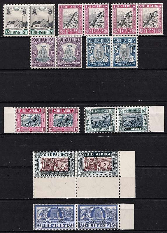 1933/39 Union Voortrekker & Huguenot Fresh UMM(**) Sets/Blocks  @ CV  R6,400+