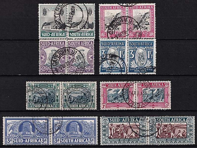 1933/39 Union Voortrekker & Huguenot VFU Sets/Blocks, Some Nice Cancels