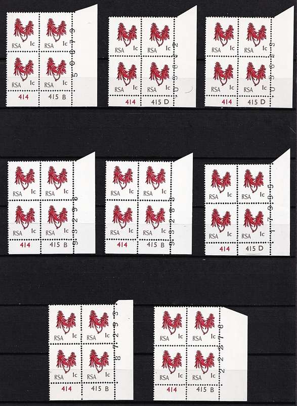 1973 RSA 1c UMM(**) CC.315 Controls, All With Sheet Number Shifted onto Stamp