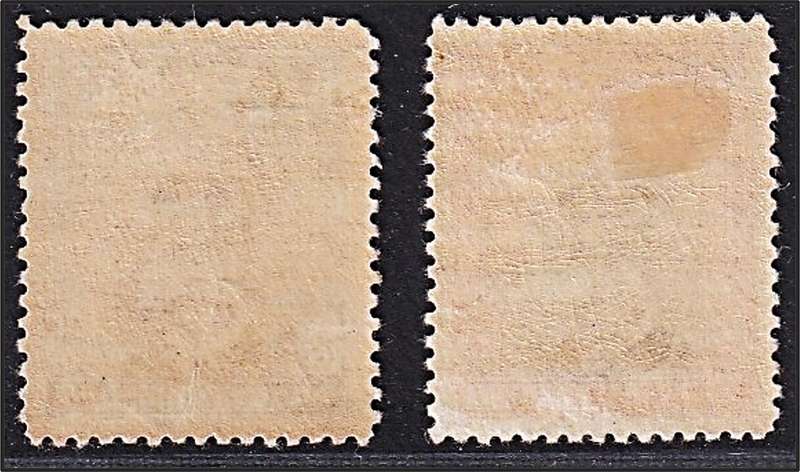 1924 Southern Rhodesia KGV 4d & 1/- MM(*) - Both with Large Downwards Vignette Shift