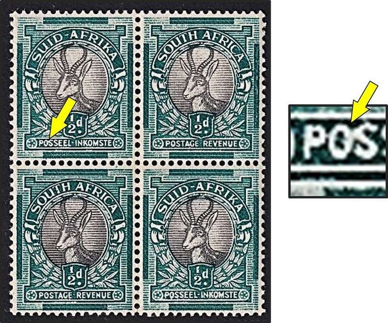 1935 Union ½d UMM(**) CC.55d - Variety - Connected "OS" - RARE