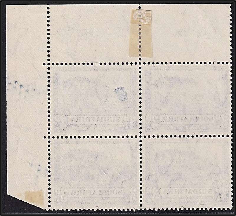 1930 Union 3d UMM(**) Roto Corner Block Varieties - Smudged "KA" & Slash in Top Frame