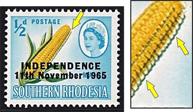 1966 Rhodesia ½d UMM(**) Independence Variety - Green Outline Colour Shift