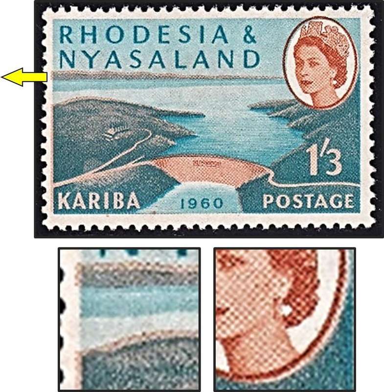 1960 Rhodesia & Nyasaland 1/3 UMM(**) Variety - Prominent Colour Shift