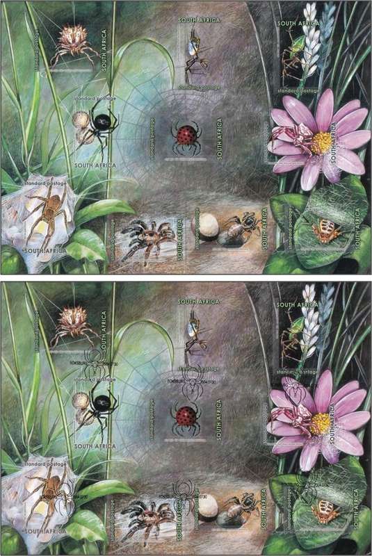 2004 RSA Spiders UMM & CTO Self-adhesive MS & FDCs  @ R495