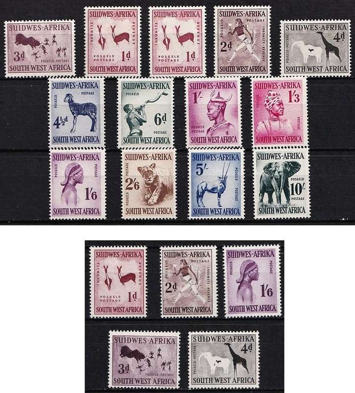 1954 & 1960 SWA Fresh UMM(**) Definitive Sets & Coil (CC.182a)  @ CV  R2,477