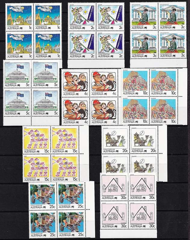 1988 Australia "Living Together" Full UMM(**) Set in Blocks (SG.1111/36)  @ CV  R2,250+