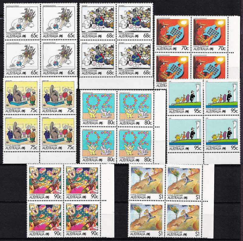 1988 Australia "Living Together" Full UMM(**) Set in Blocks (SG.1111/36)  @ CV  R2,250+