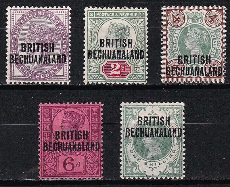 1891 British Bechuanaland Queen Victoria MM(*) Set (CC.33/7)  @ CV  R1,150