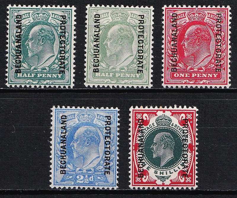 1904 Bechuanaland Protectorate KEVII MM(*) Set (CC.64/8)  @ CV  R1,650