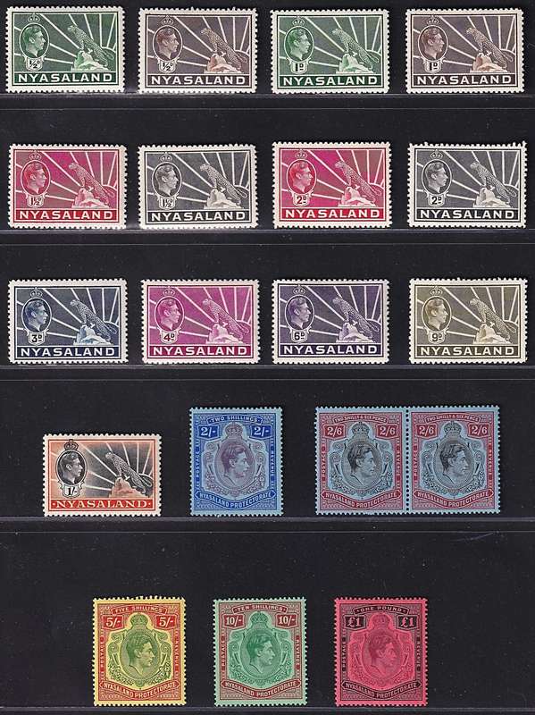 1938 Nyasaland KGVI Full MM(*) Set of 18  @ CV  R6,000+