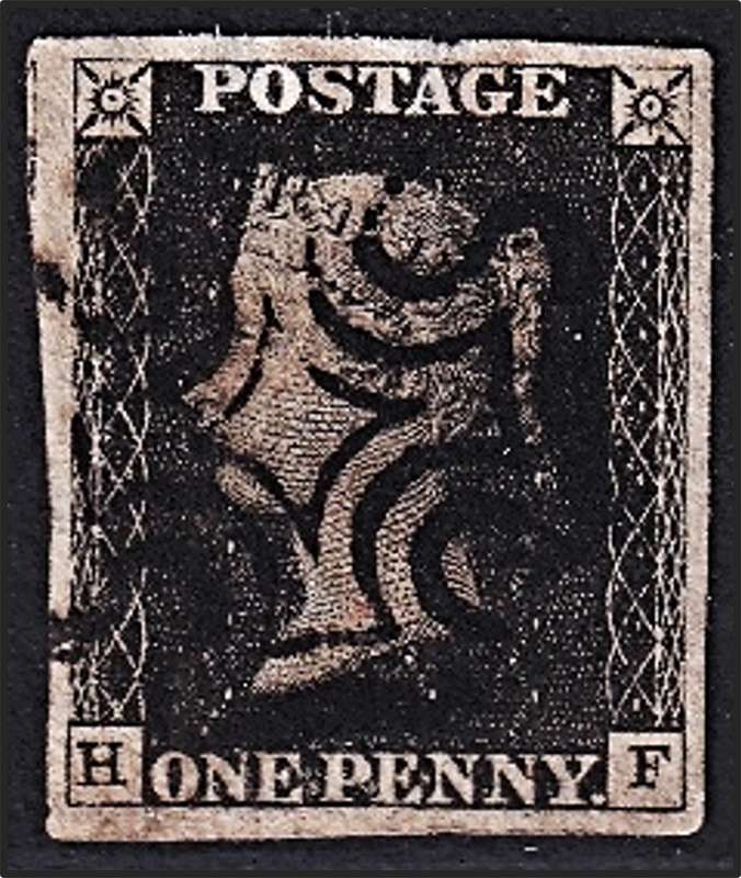 1840 Great Britain 1d Black, Black Maltese Cross  @ CV  R23,600+
