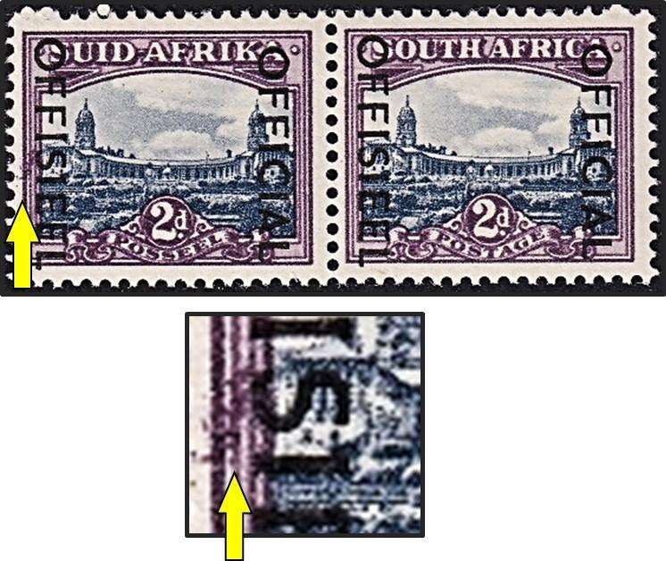 1950/54 Union 2d Official UMM(**) CC.44 with UHB Variety - Purple Marks in Frame