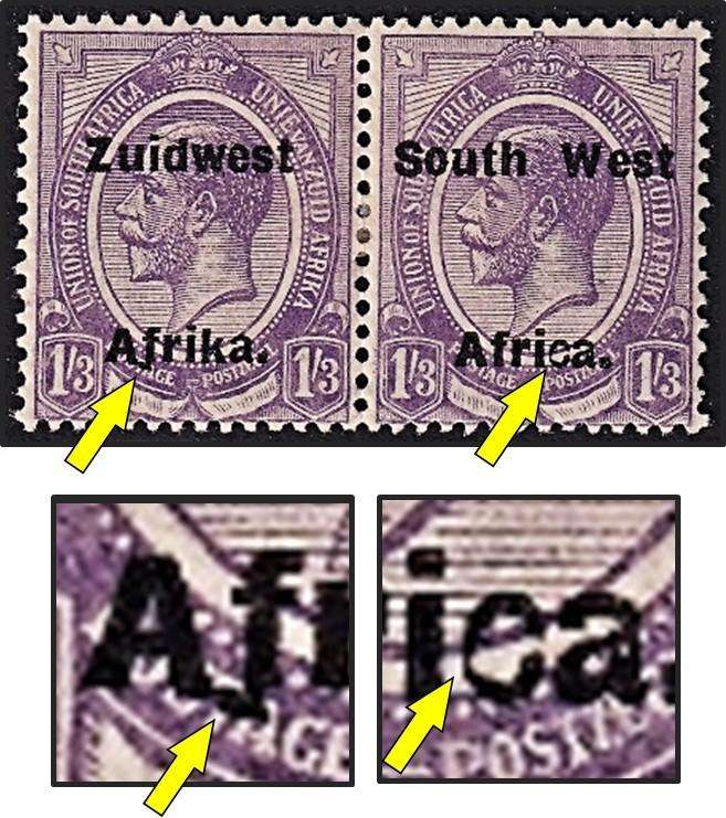 1924 SWA 1/3 MM(*) Type VI Variety - Af Connected & Broken "c"