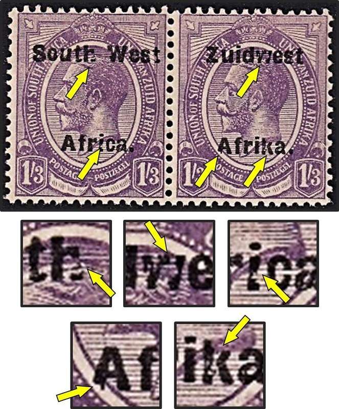 1924 SWA 1/3 MM(*) Type VIa Variety - Broken "h", "w", "A" etc