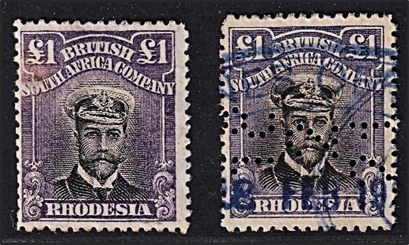 1913/22 BSAC £1 Admirals  CC.242/3 Mint(No Gum) & Fiscal Use @ Normal CV  R24,000