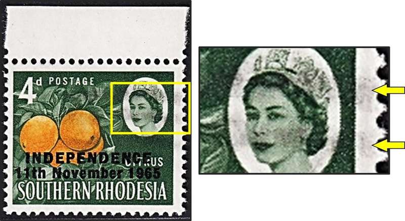 1966 Rhodesia 4d UMM(**) Variety - Shaddow Overprint/Double Overprint - RARE