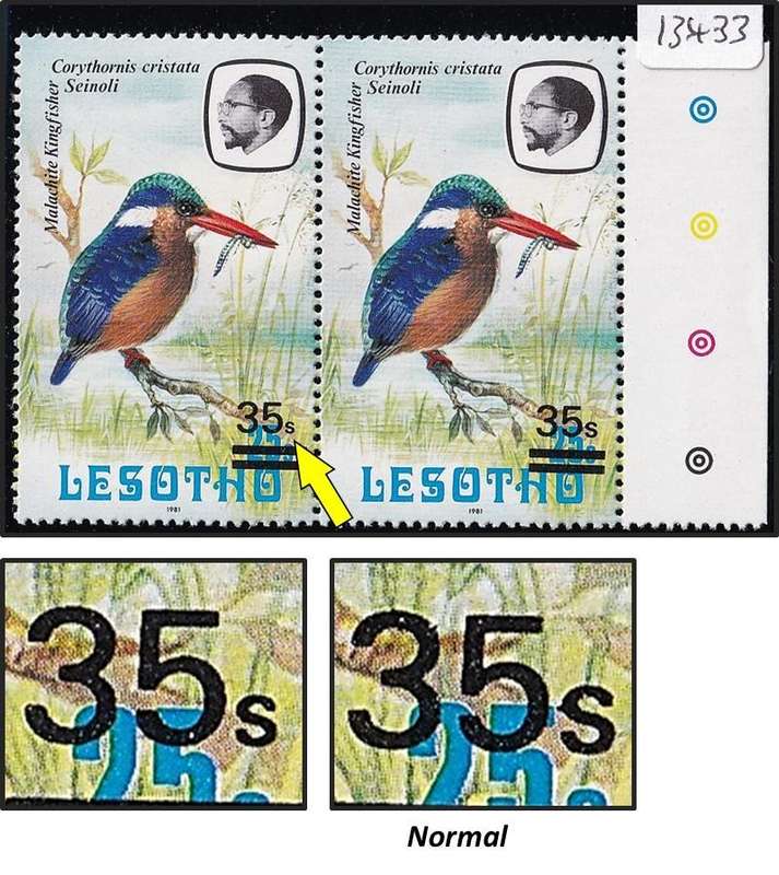 1987 Lesotho 35s on 25s UMM(**) Certified Small "s" Variety SG.720b/bb @ CV  R2,450+