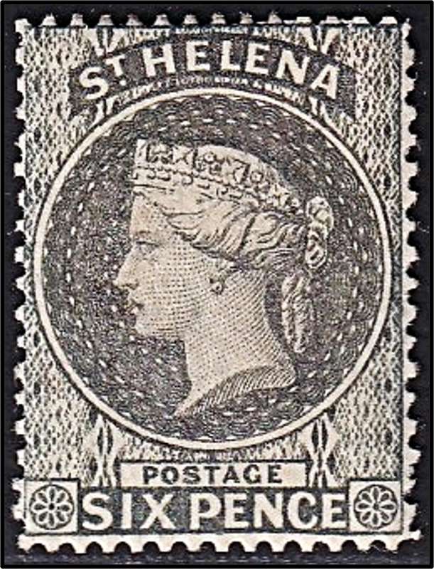 1861 St. Helena 6d Grey, Wmk Large Star Similar to SG.2 - MM(*) @ CV for SG.2  £2,200+