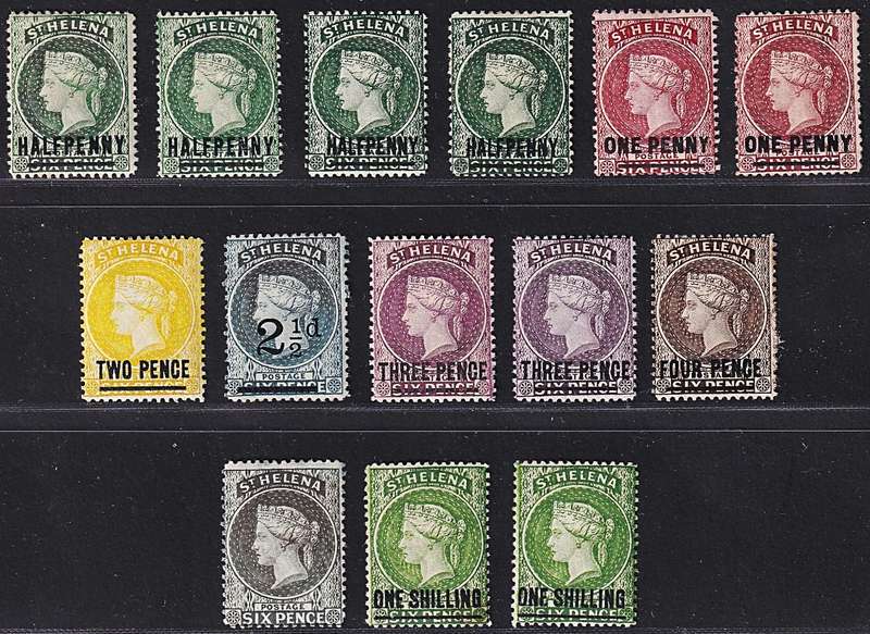 1884/94 St. Helena Full Set & Varieties SG.34/45 MM(*)