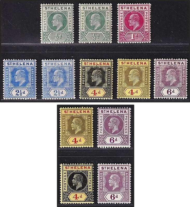 1890-1913 St. Helena KEVII & KGV MM(*) between SG.46-86   @ CV  R3,450+