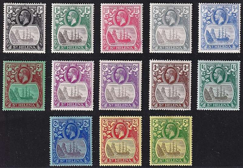 1922/37 St.Helena KGV MM(*) S/Set to 5/- (SG.97/110) Wmk Multi Script CA @ CV  R3,250+