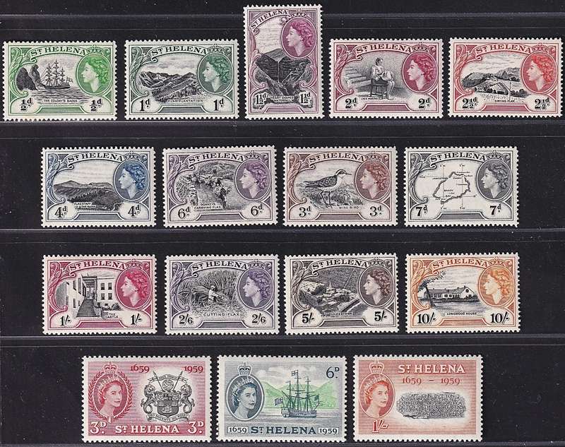 1953-59 St. Helena QEII MM(*) Set (SG.153/65)  @ CV  R2,450+