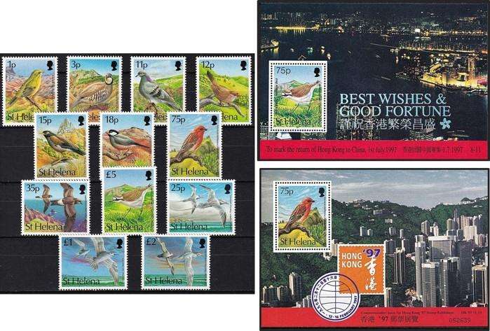 1993 St. Helena Birds UMM(**) Set & 2 x Scarce Minisheets - Great High Value Thematic