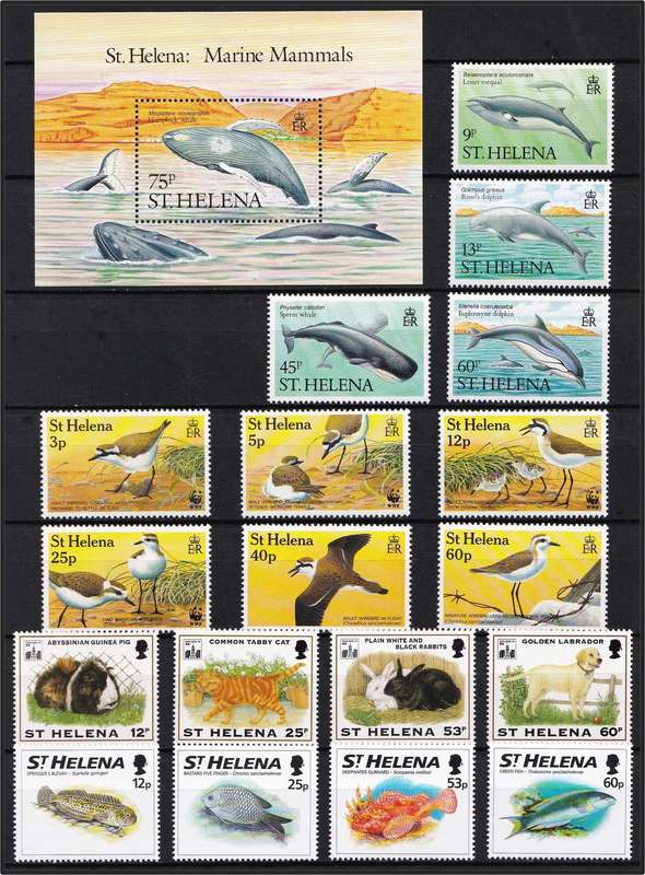 1974/2001 St. Helena Birds, Animals, Insects, Marine Life etc  UMM(** )Thematic Sets @ CV  R3,250+