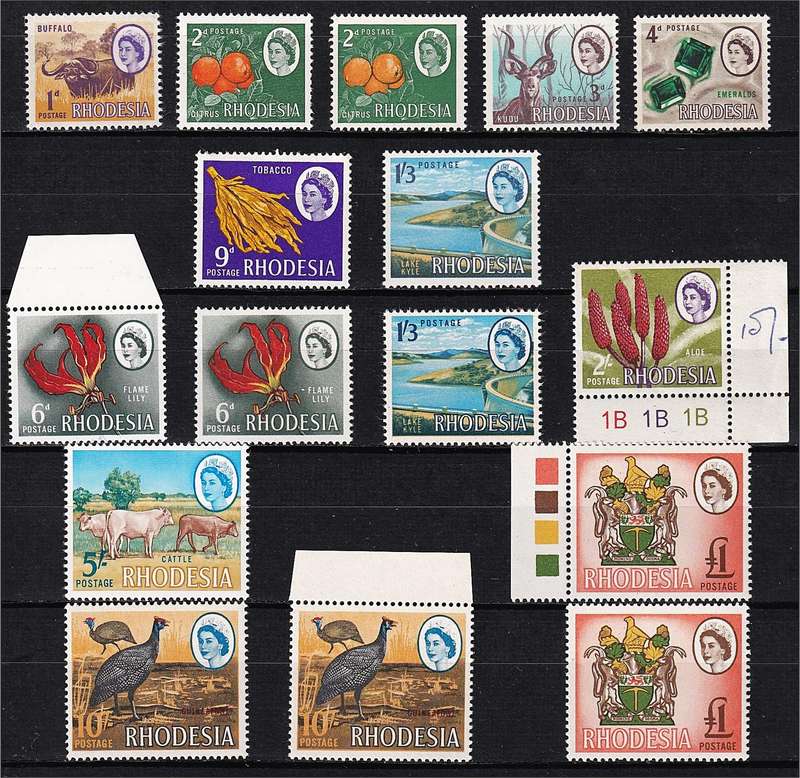 1966/70 Rhodesia Mardon Printing UMM(**) Set & Trial run Printings @ CV  R3,000 (Lowest)